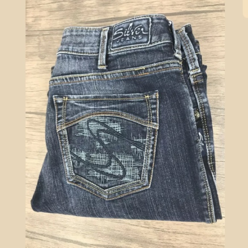 SILVER JEANS Womens AIKO BOOTCUT Blue Jeans 30x31.